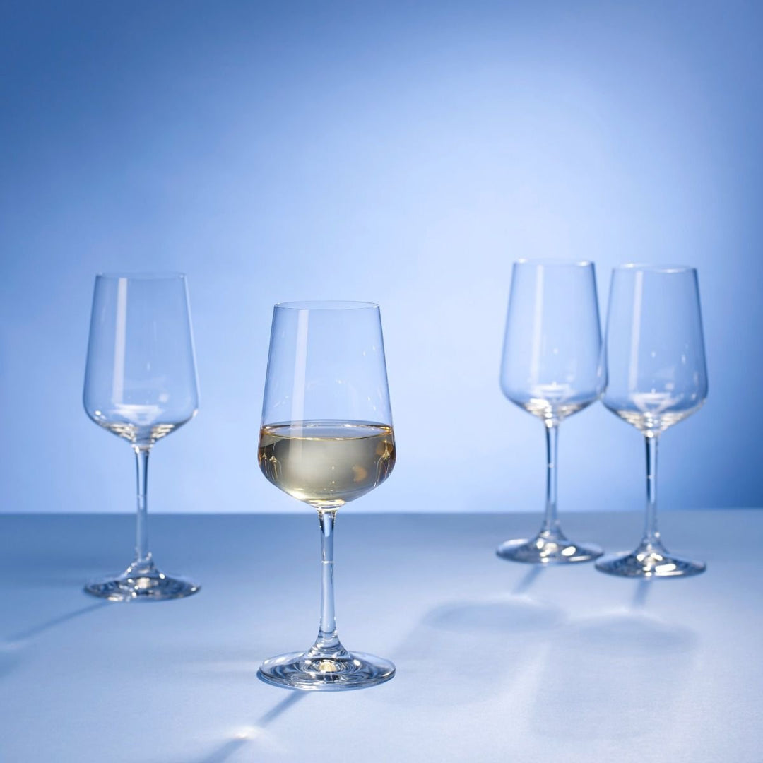 11 - 7209 - 8120 - Villeroy and Boch Ovid White Wine Glass 4 Piece Set - Coa Living