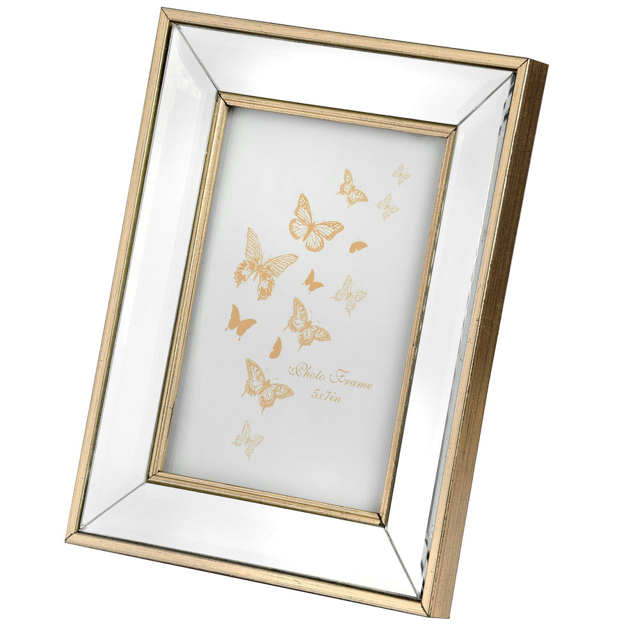 17123 - Coa Living Small Rectangle Mirror Bordered Photo Frame 4x6 - Coa Living