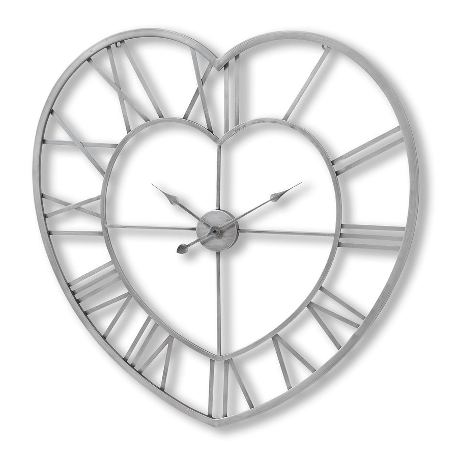 17857 - Coa Living Silver Heart Skeleton Wall Clock - Coa Living