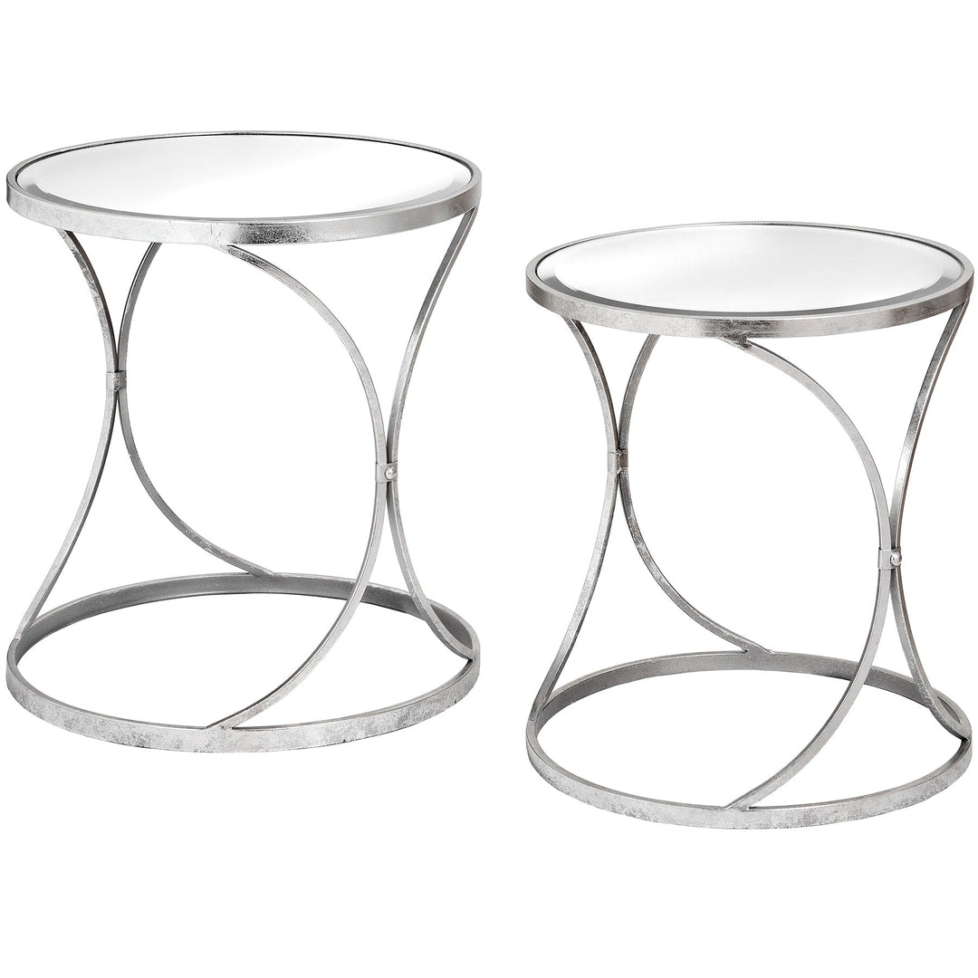 18777 - Coa Living Silver Curved Design Set Of 2 Side Tables - Coa Living