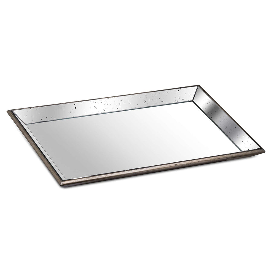 20309 - Coa Living Astor Distressed Large Mirrored Tray With Wooden Detailing - Coa Living