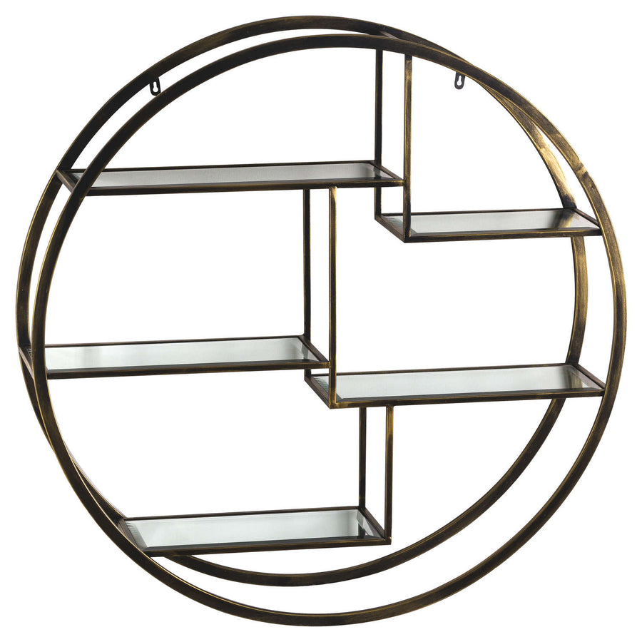 20436 - Coa Living Antique Brass Large Multi Shelf - Coa Living