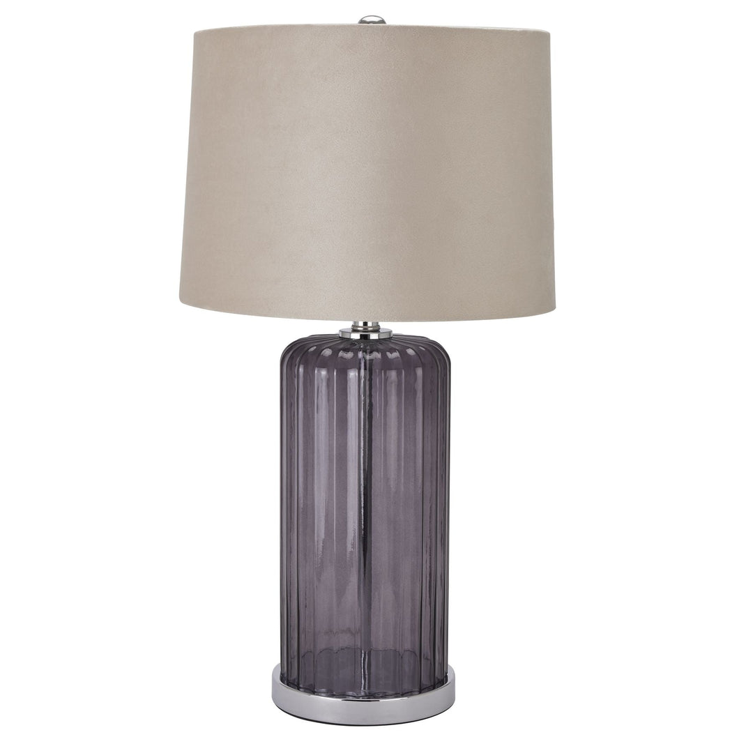 22071 - Coa Living Alberta Metallic Glass Lamp With Velvet Shade - Coa Living