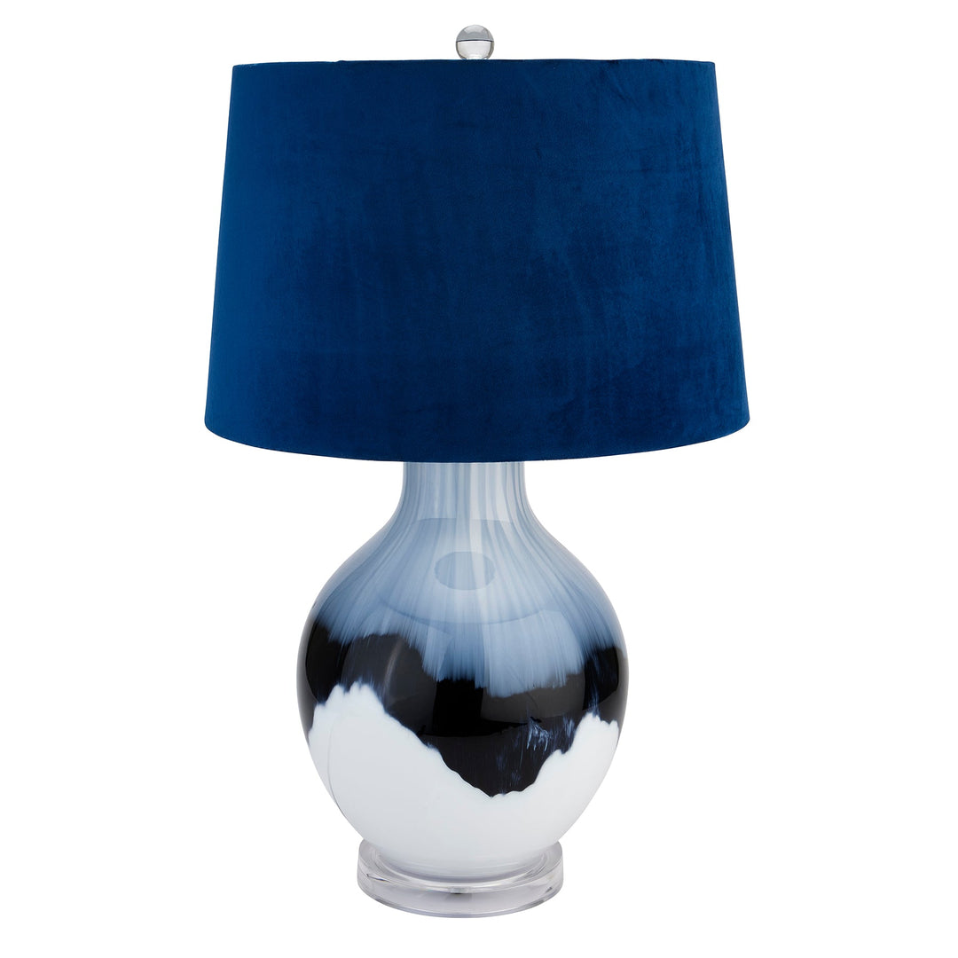 22644 - Coa Living Ice Shadows Table Lamp With Navy Blue Lampshade - Coa Living