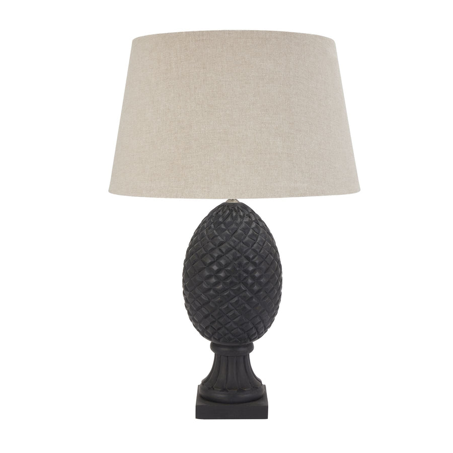 22661 - Coa Living Delaney Grey Pineapple Lamp With Linen Shade - Coa Living