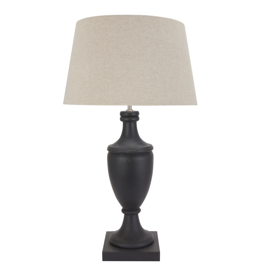 22663 - Coa Living Delaney Grey Pillar Lamp With Linen Shade - Coa Living