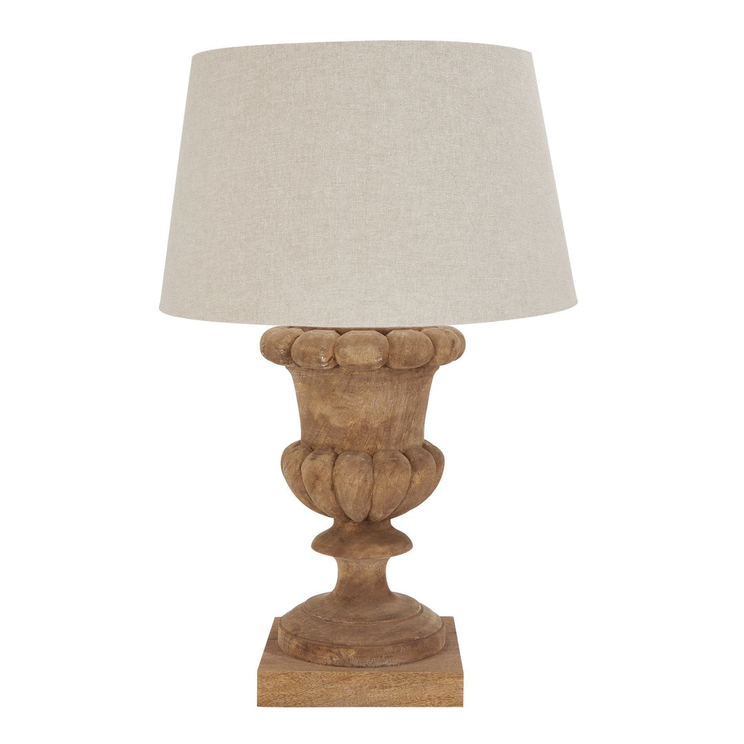 22664 - Coa Living Delaney Natural Wash Fluted Lamp With Linen Shade - Coa Living