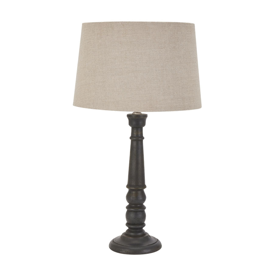 22667 - Coa Living Delaney Grey Bead Candlestick Lamp With Linen Shade - Coa Living