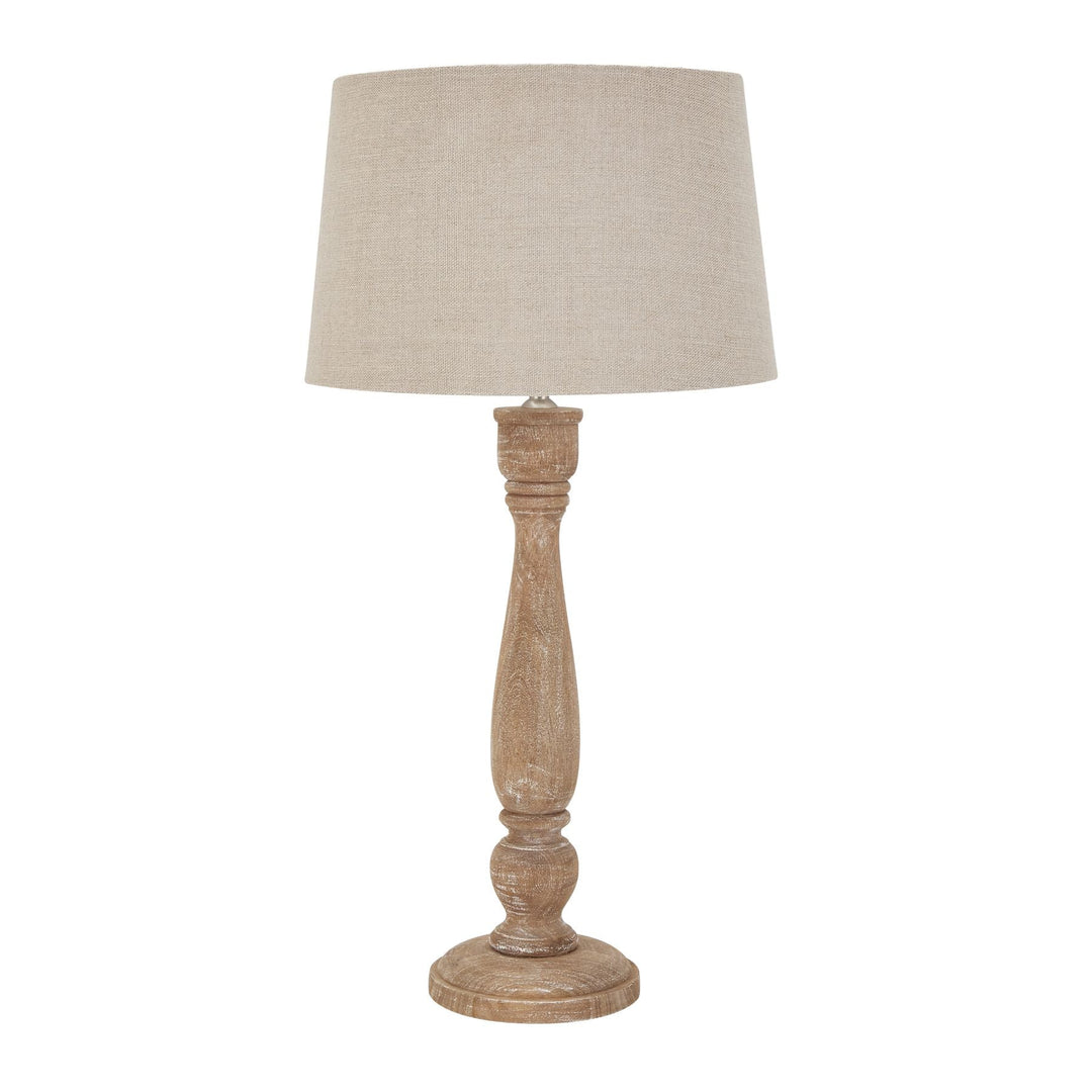 22668 - Coa Living Delaney Natural Wash Candlestick Lamp With Linen Shade - Coa Living