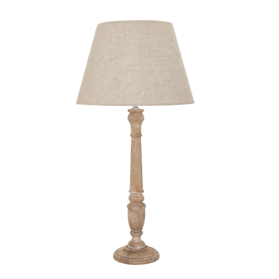 22669 - Coa Living Delaney Natural Wash Spindle Lamp With Linen Shade - Coa Living