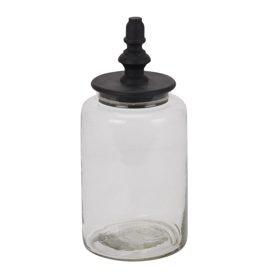 22852 - Coa Living Black Finial Tall Glass Canister - Coa Living