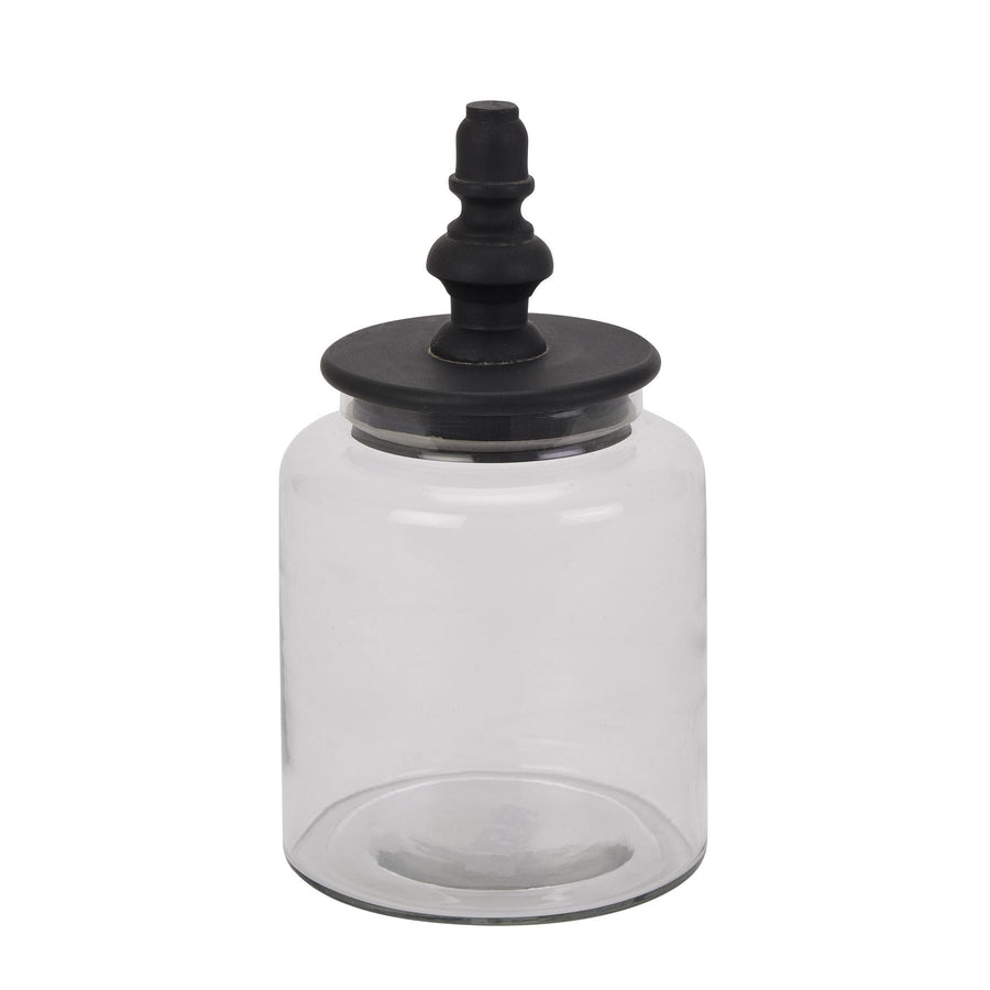 22853 - Coa Living Black Finial Glass Canister - Coa Living