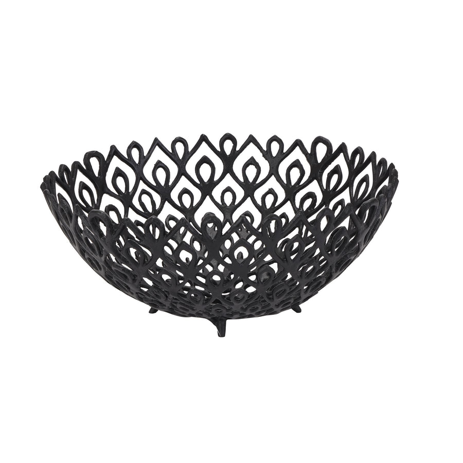 22864 - Coa Living Black Cast Large Lattice Bowl - Coa Living