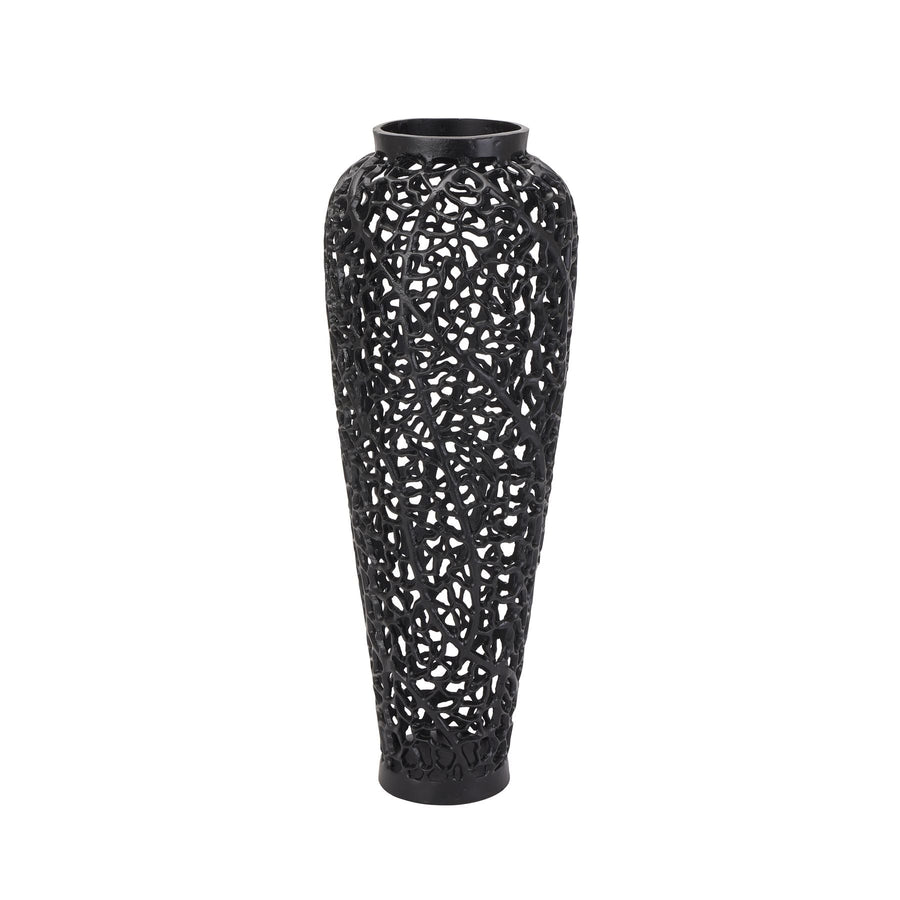 22865 - Coa Living Black Cast Lattice Vase - Coa Living