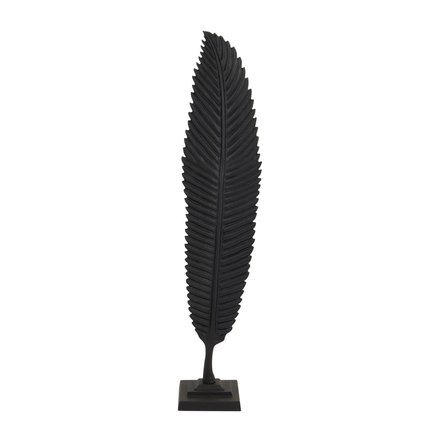 22866 - Coa Living Black Cast Leaf Ornament - Coa Living