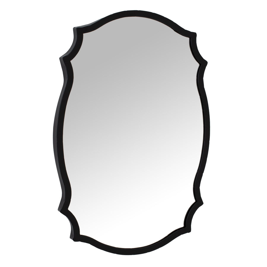 23087 - Coa Living Matt Black Ornate Curved Mirror - Coa Living