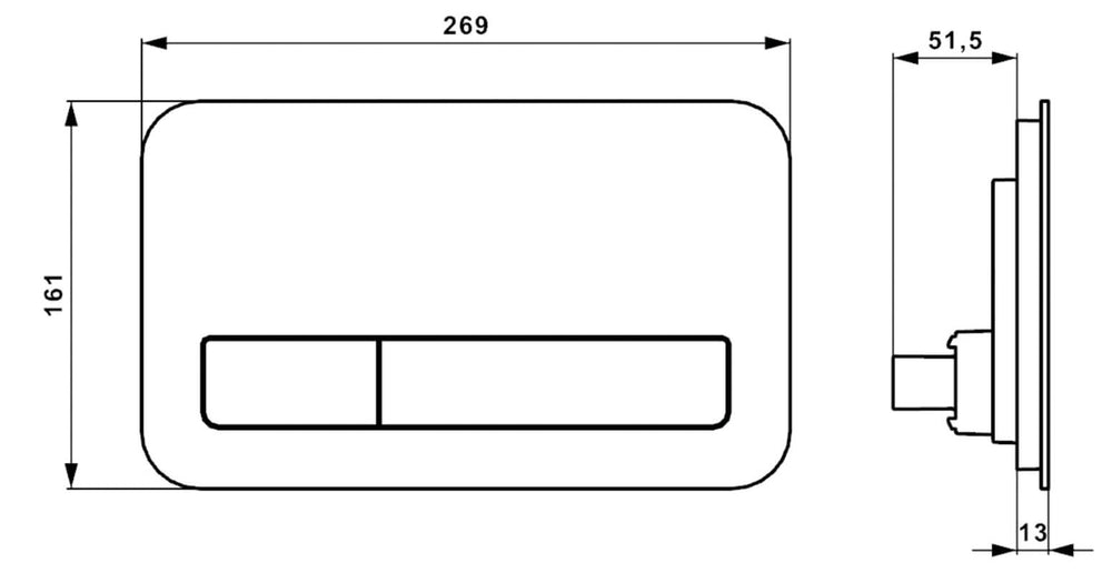 92249061 - Villeroy & Boch ViConnect E200 Dual Flush Plate Chrome - Coa Living