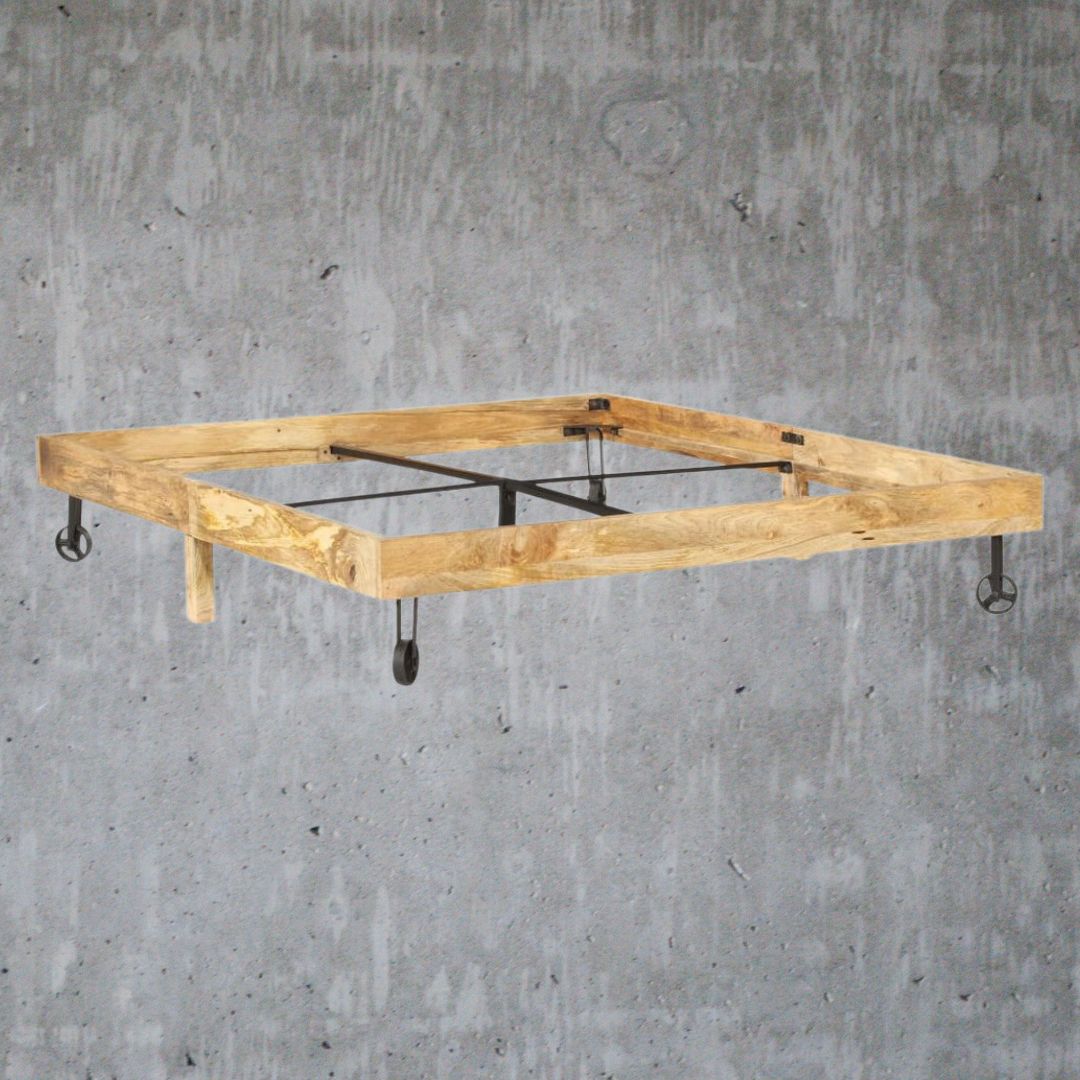 Legno Industrial Style Mango Wood Bed Frame in 5 Sizes