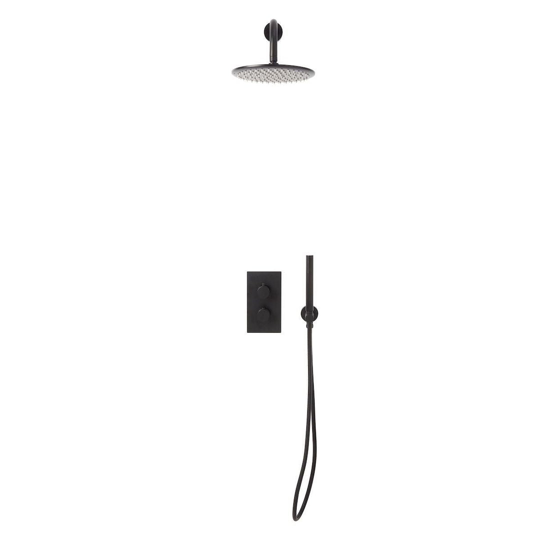 AM00055 - Amara Runswick Round Wall Mounted Shower Set in Black - Coa Living