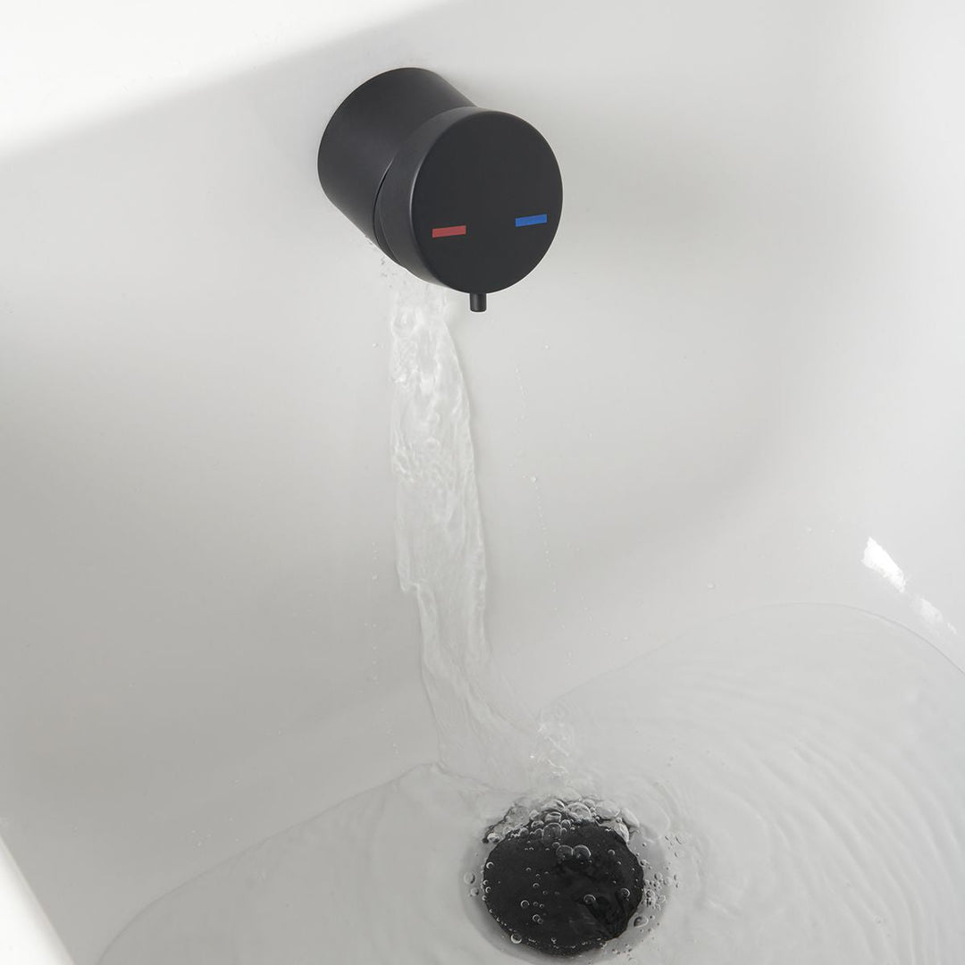 AM00089 - Amara Bath Filler Overflow with Click Clack Waste in Matt Black - Coa Living