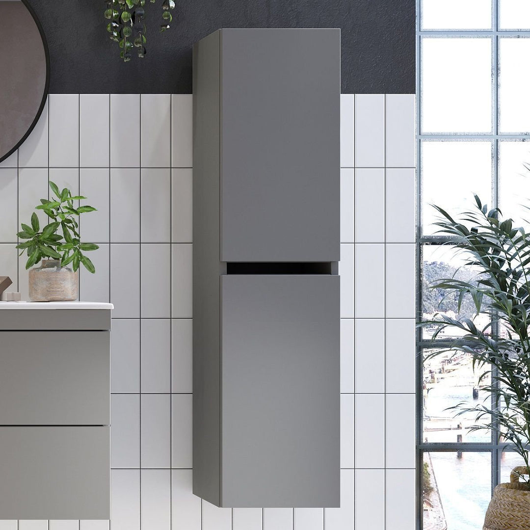 AM00116 - CL - Amara Reeth Tall Wall - Mounted Bathroom Cupboard in Dust Grey 300mm - AM00116 - Coa Living