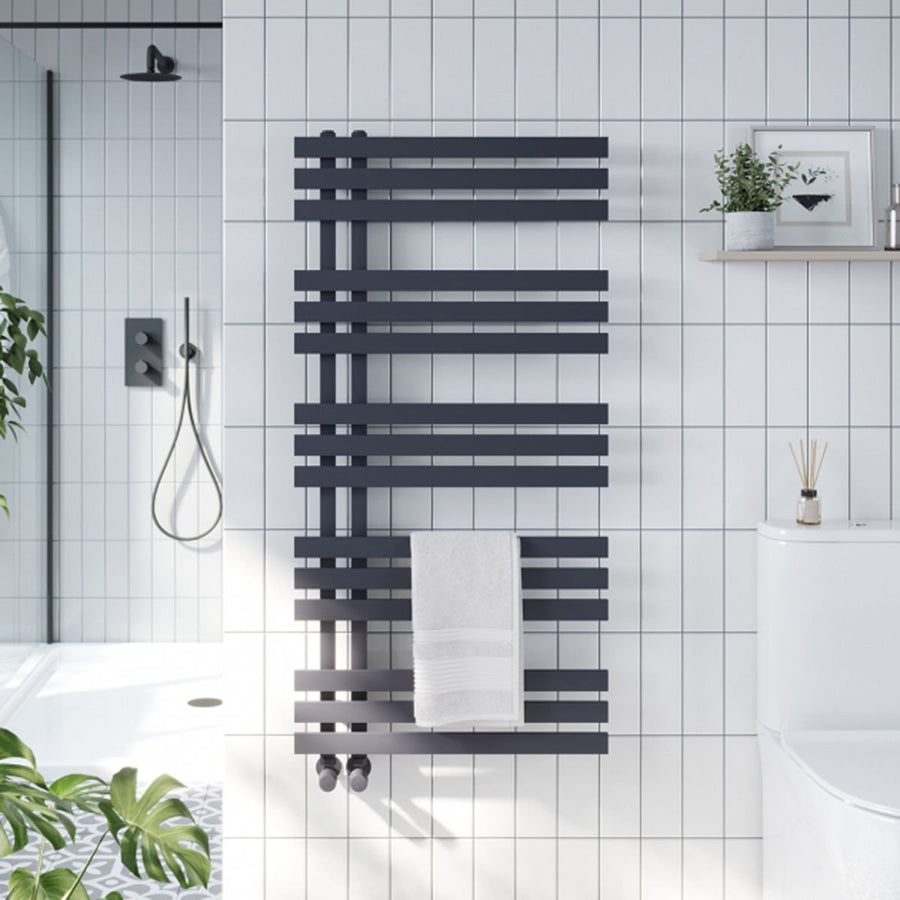 AM00207 - Amara Brack Central Heating Towel Rail in Anthracite - Coa Living