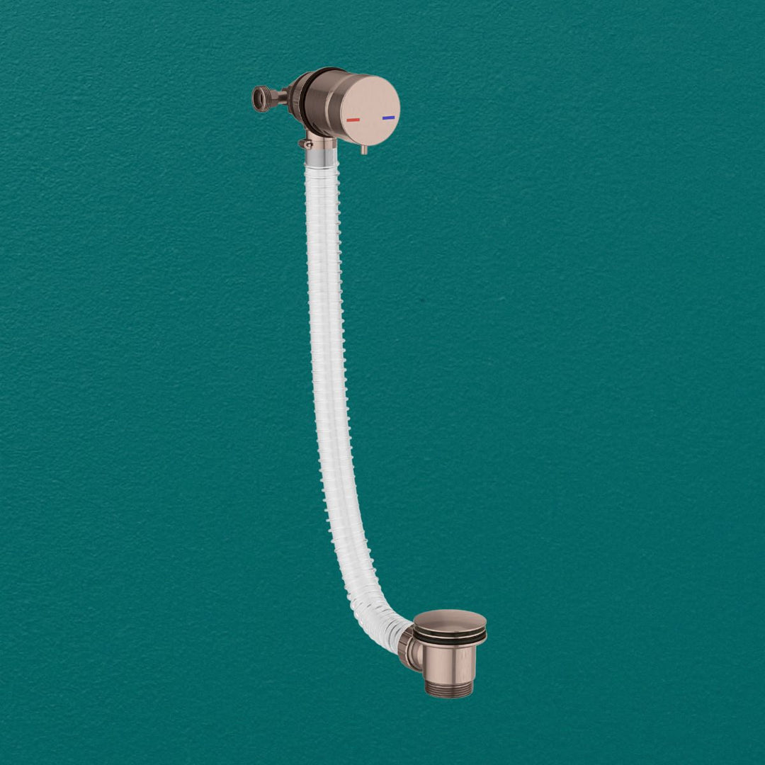 AM00470 - Amara Overflow and Bath Filler with Click Clack Waste in Brushed Bronze - Coa Living