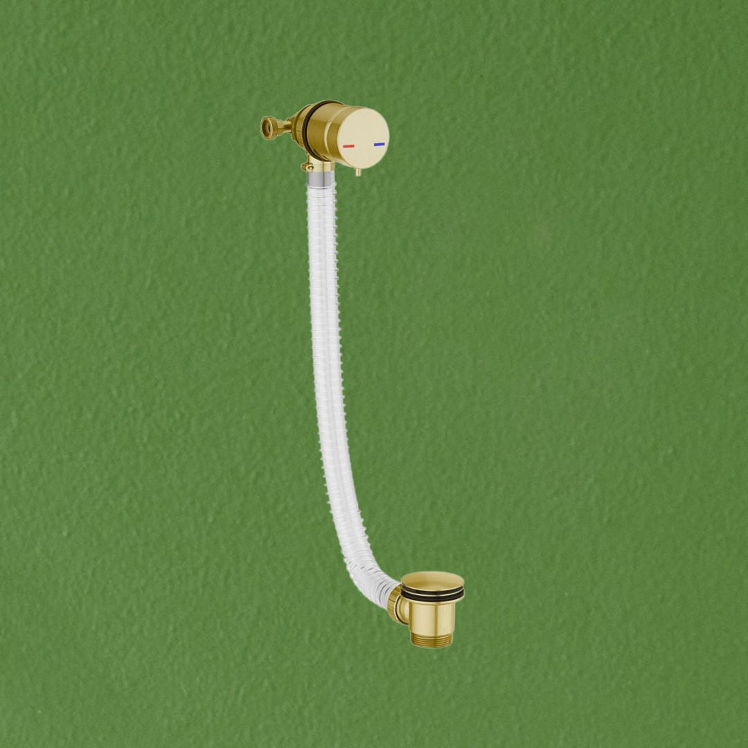 AM00475 - Amara Bath Filler Overflow with Click Clack Waste in Brushed Brass - Coa Living