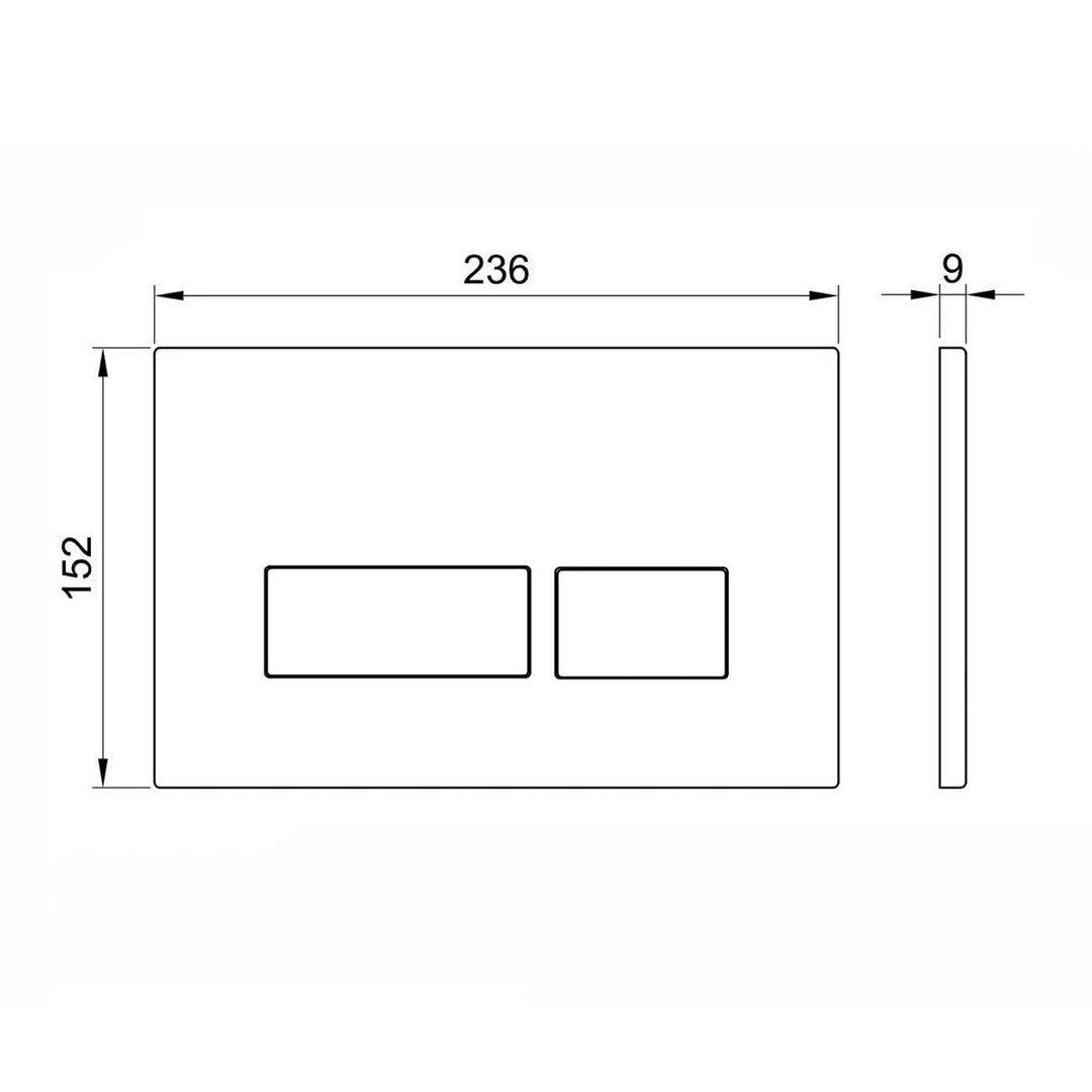 AM00502 - Amara Rectangular Flush Plate in Gunmetal - Coa Living