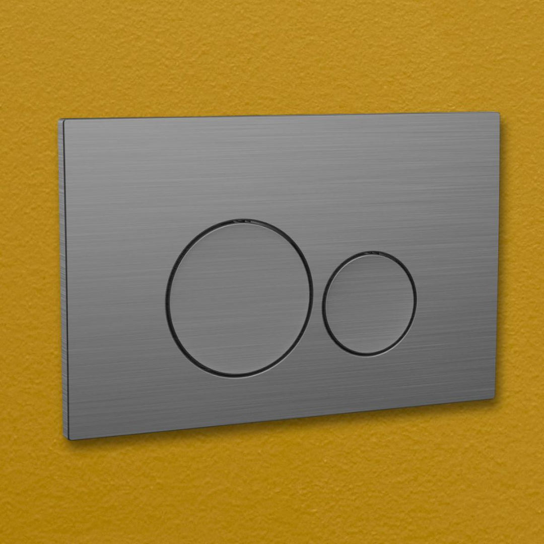 AM00550 - Amara Rectangular Flush Plate with Round Buttons in Gunmetal - Coa Living