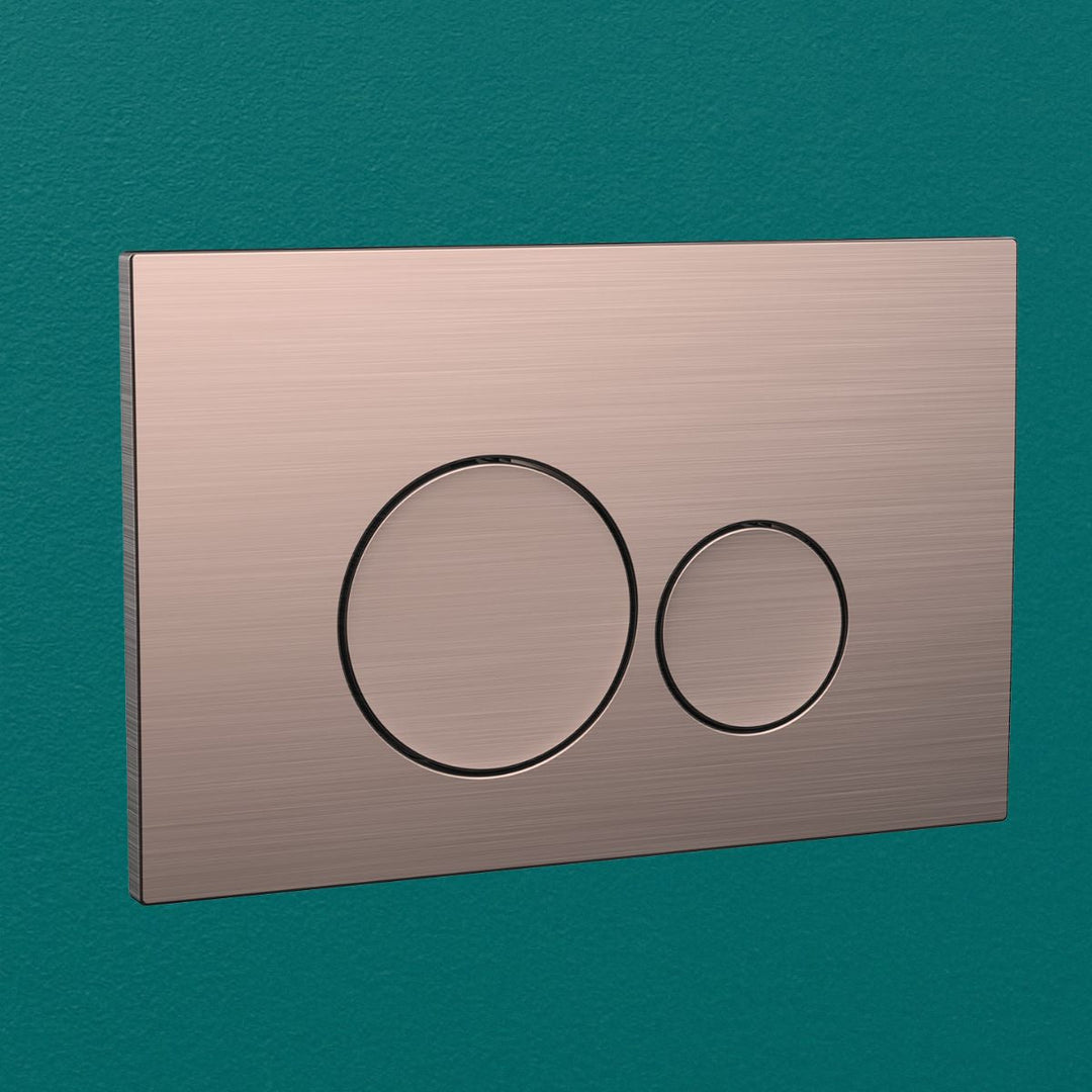 AM00656 - Amara Rectangular Flush Plate with Round Buttons in Brushed Bronze - Coa Living