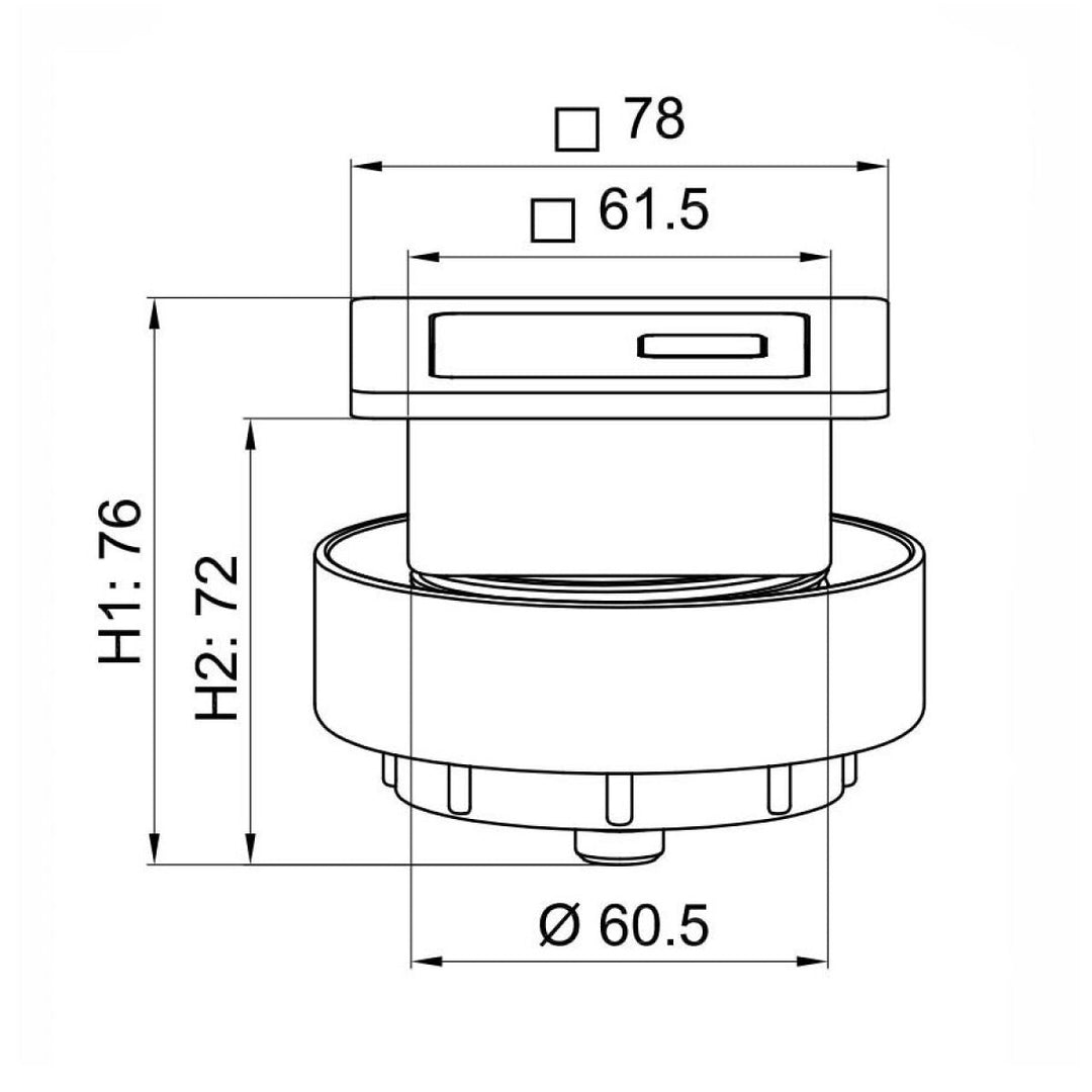 AM00681 - Amara Square Dual Flush Button in Matt Black - Coa Living