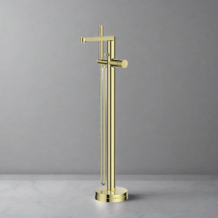 AM00923 - Amara Star Freestanding Mixer Brushed Brass - Coa Living