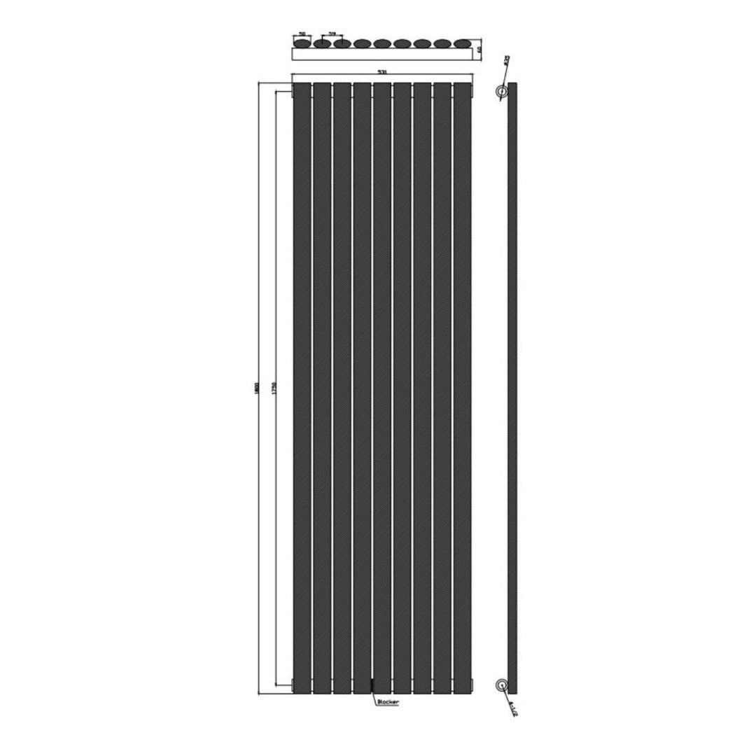 AM00960 - Amara Crumble Single Panel Vertical Radiator in Anthracite - Coa Living