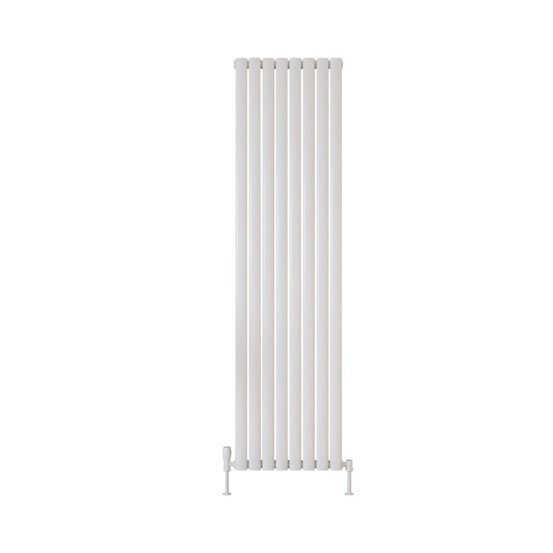 AM00961 - Amara Crumble Single Panel Vertical Radiator in White - Coa Living