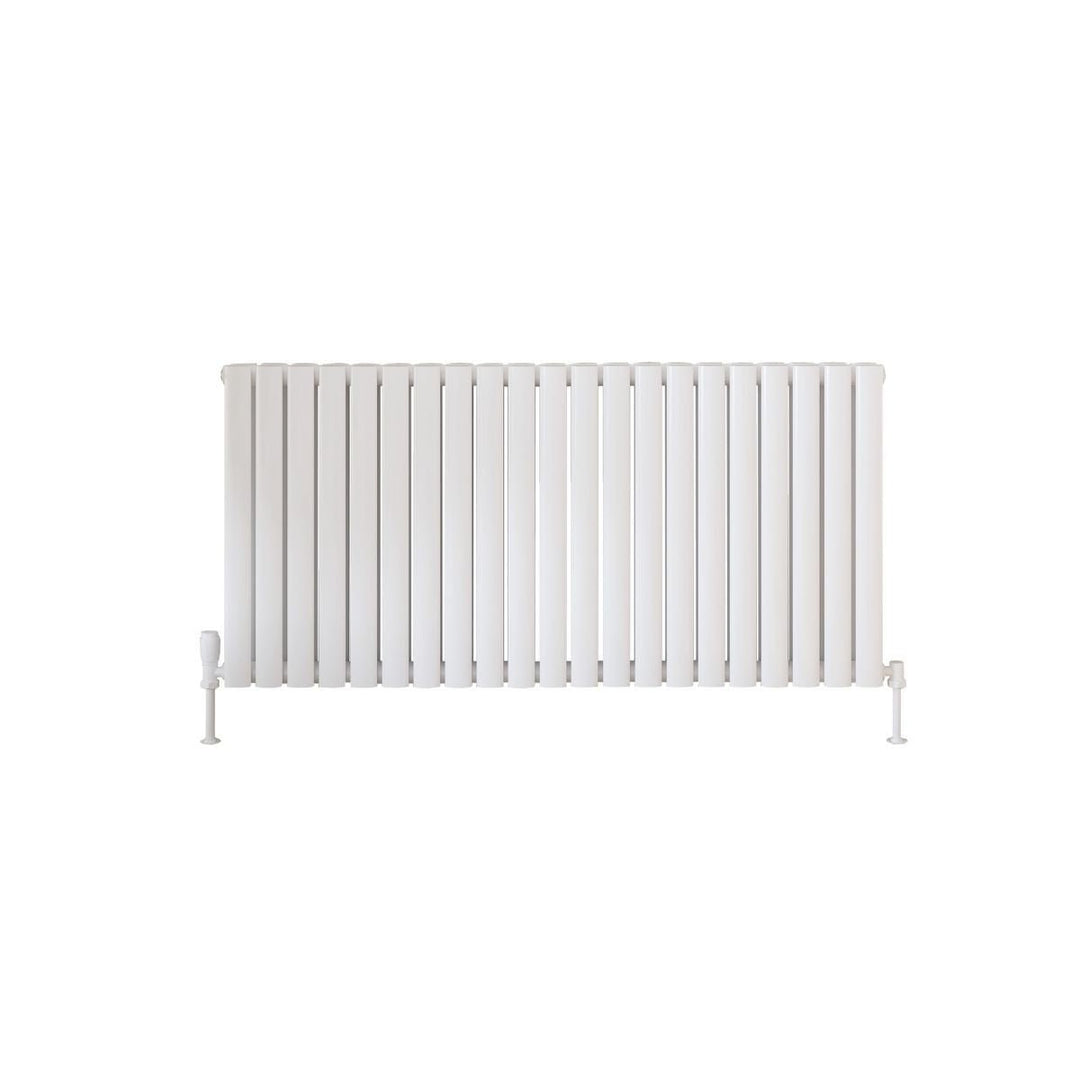 AM00968 - Amara Crumble Double Panel Horizontal Radiator in White - Coa Living