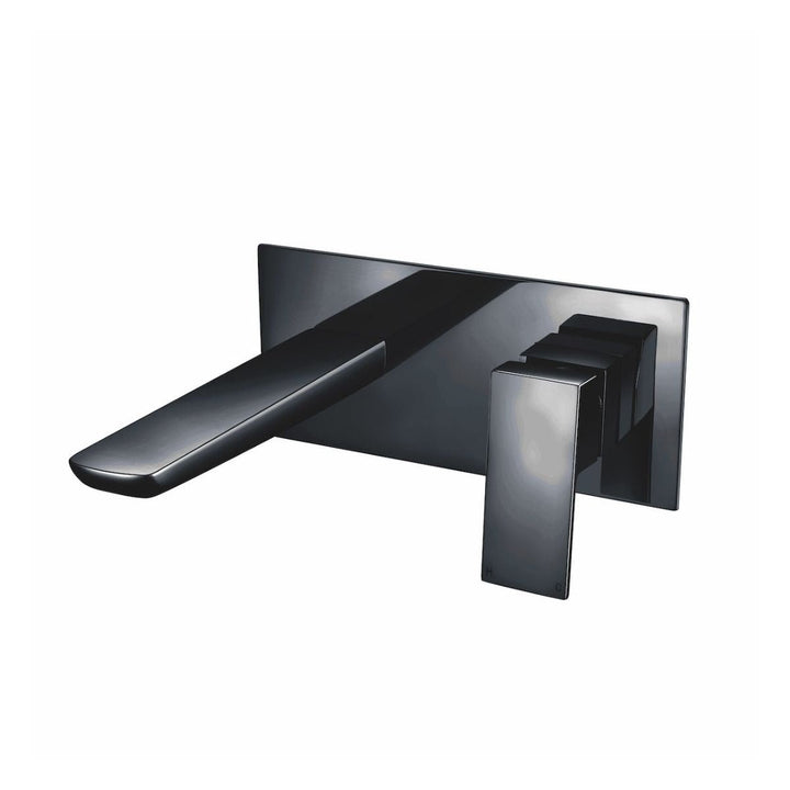 AM01137 - Amara Huby Wall Mounted Bath Mixer Tap in Matt Black - Coa Living