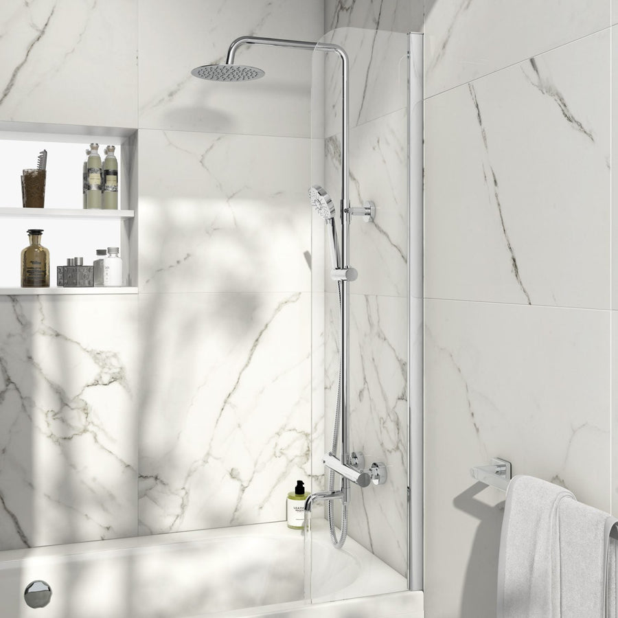 AM01723 - Amara 6mm Fixed Radius Bath Screen - 1400x300mm | Sleek, Durable Protection - Coa Living