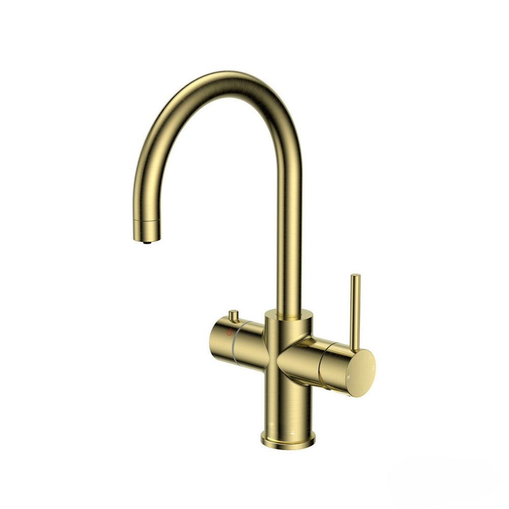 AM02139 - Amara Roecliffe Swan Spout Boiling Water Tap Pack in Brushed Brass - Coa Living