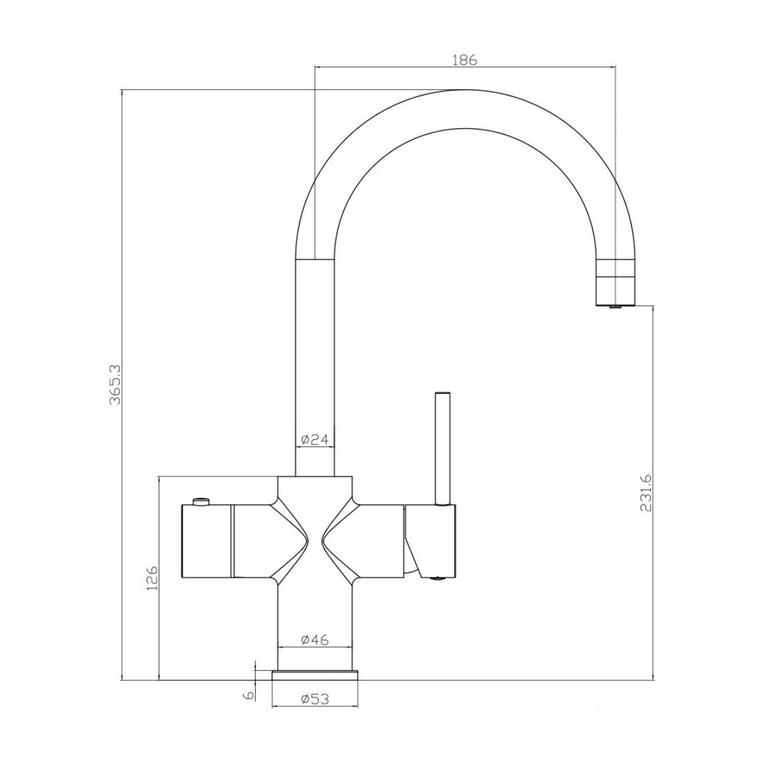 AM02139 - Amara Roecliffe Swan Spout Boiling Water Tap Pack in Brushed Brass - Coa Living