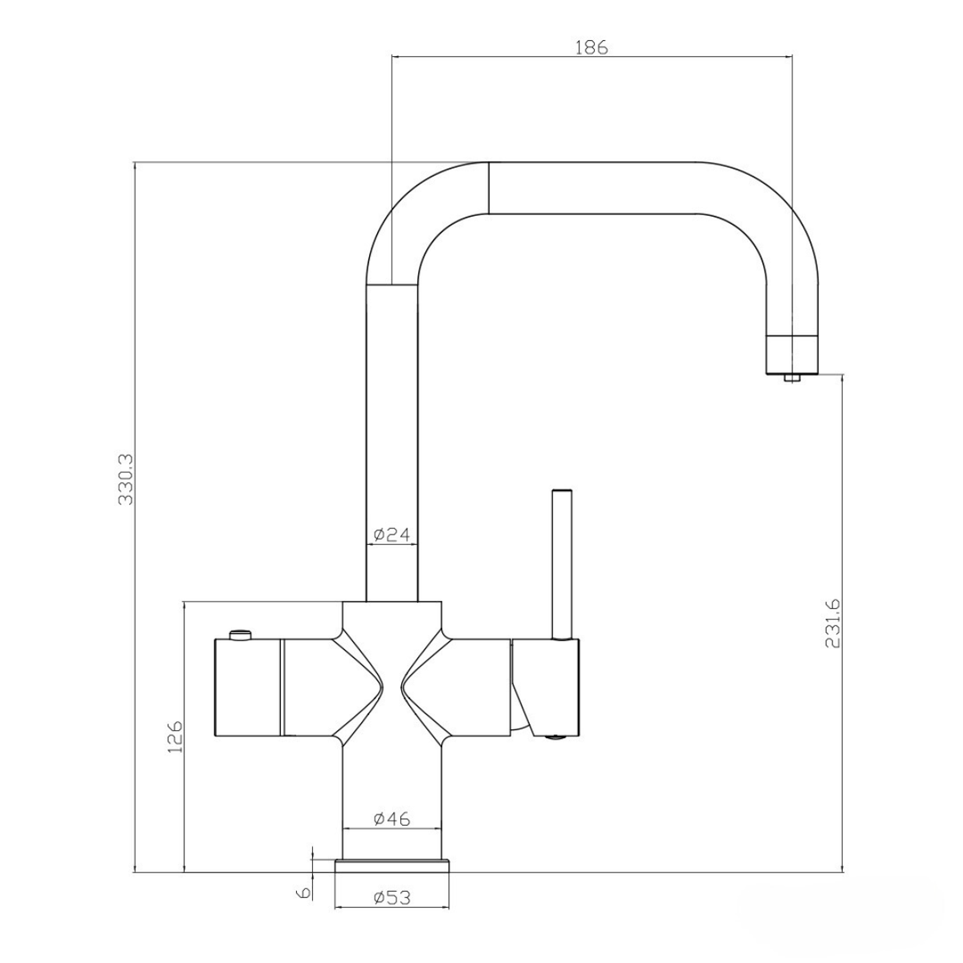 AM02140 - Amara Roecliffe U Spout Boiling Water Tap Pack in Chrome - Coa Living