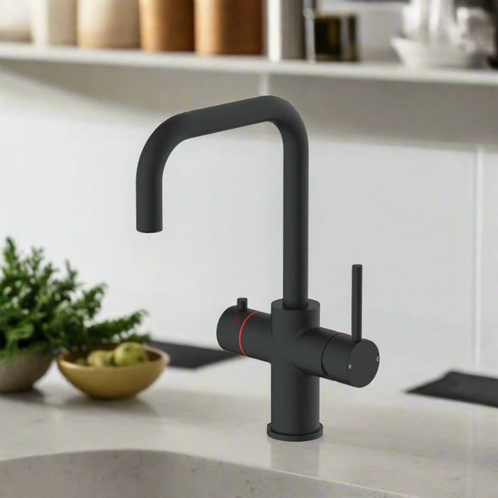 AM02141 - Amara Roecliffe U Spout Boiling Water Tap Pack in Black - Coa Living