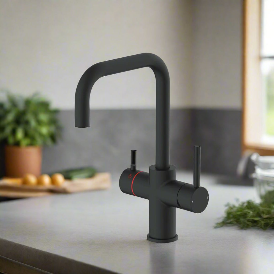 AM02141 - Amara Roecliffe U Spout Boiling Water Tap Pack in Black - Coa Living