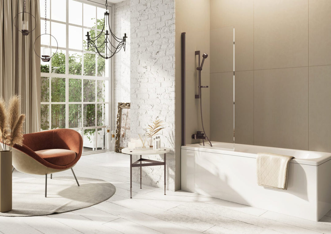 AM02162 - Amara Thoralby Single Panel Bath Screen - Sleek 6mm Toughened Glass Protection - Coa Living