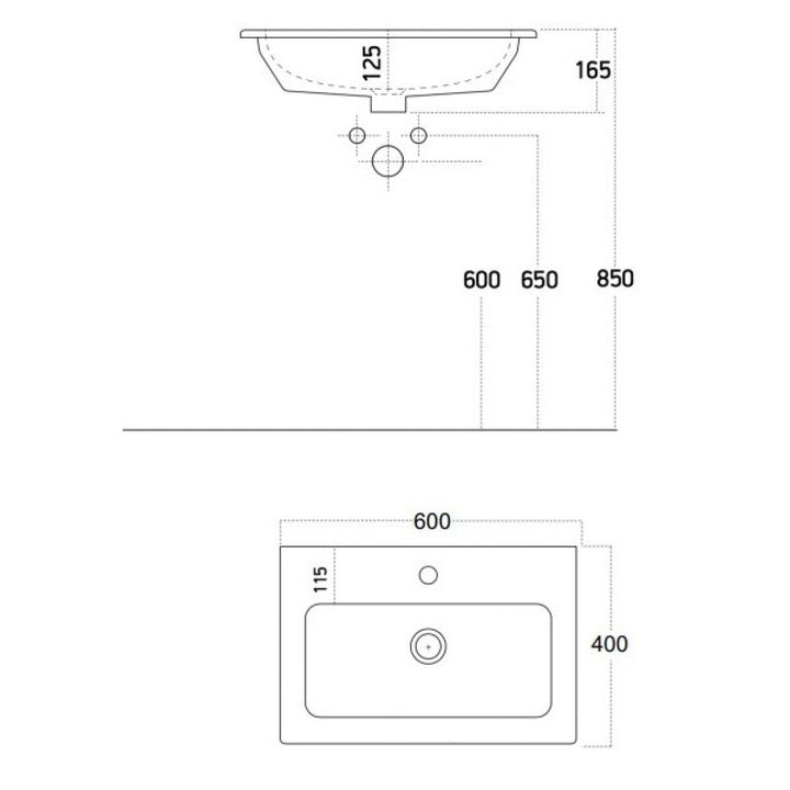 '- Amara Aysgarth 600mm Vanity Unit and Basin in Matt Black - Coa Living