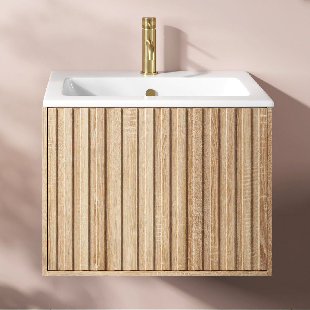 '- Amara Aysgarth 600mm Vanity Unit and Basin in Oak - Coa Living