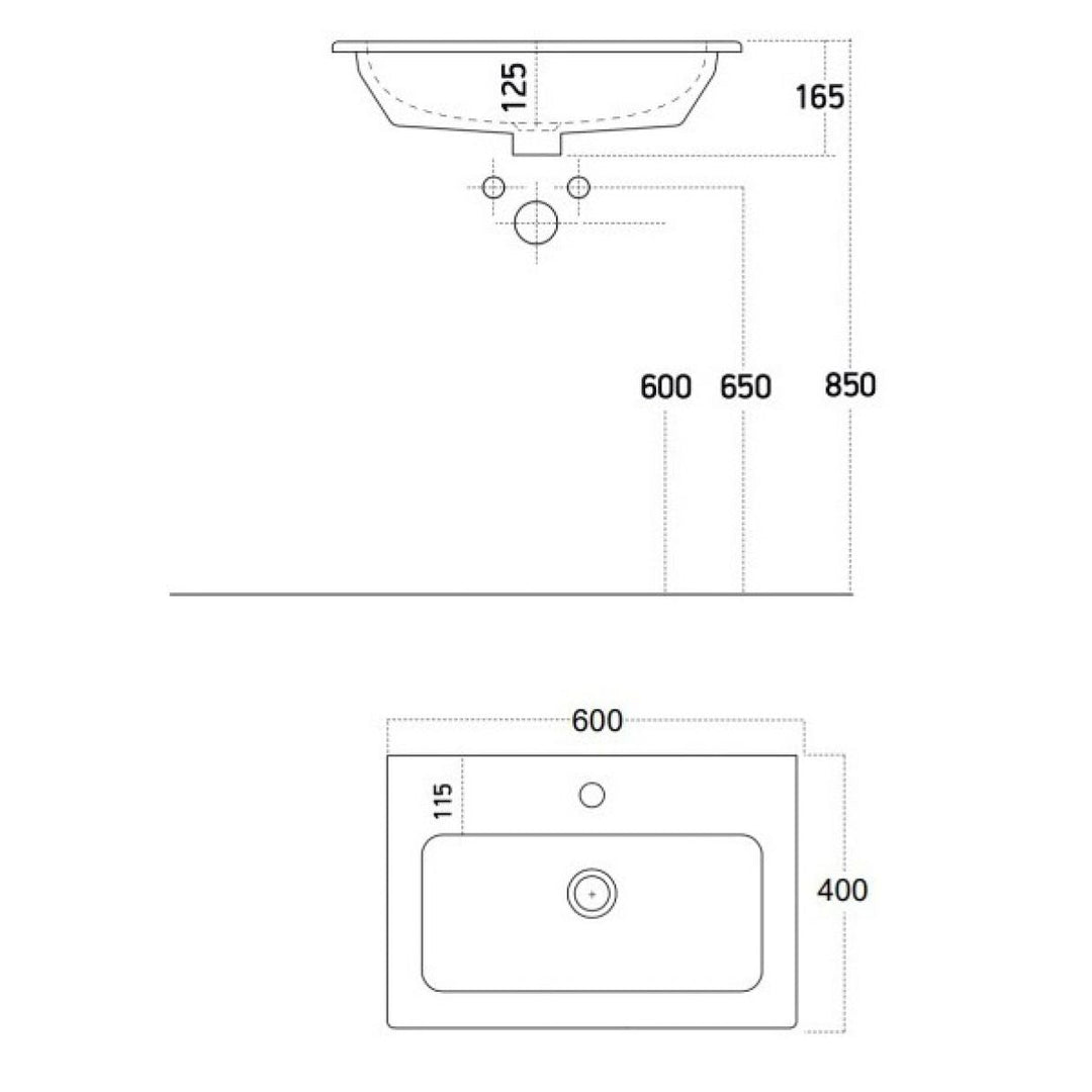 '- Amara Aysgarth 600mm Vanity Unit and Basin in Reed Green - Coa Living