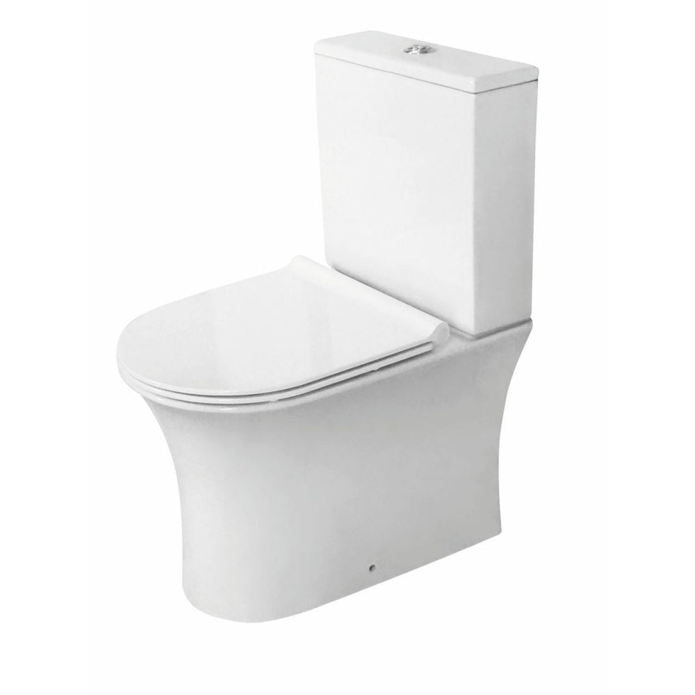 '- Amara Bainbridge Rimless Close Coupled Toilet in White - Coa Living