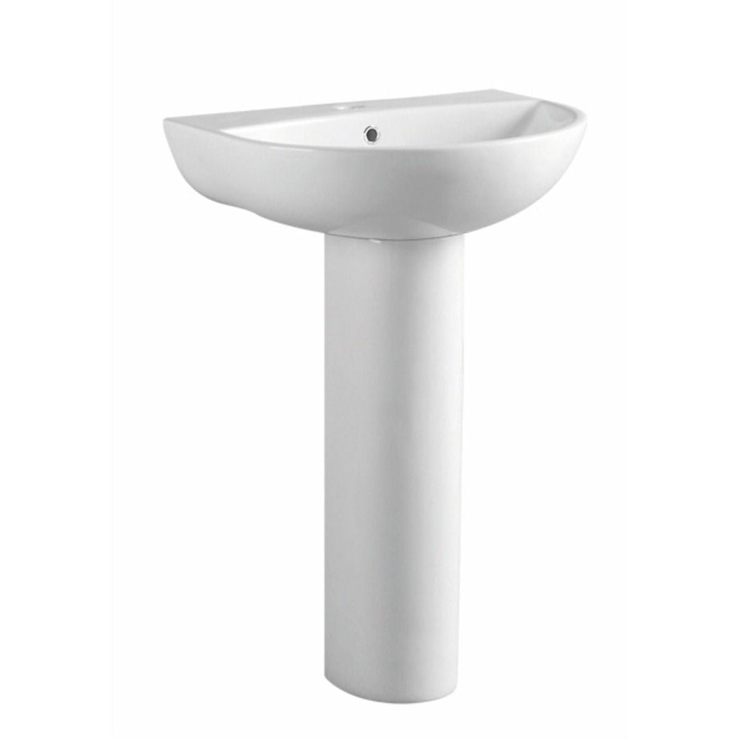 '- Amara Bainbridge Wash Basin and Pedestal in White - Coa Living