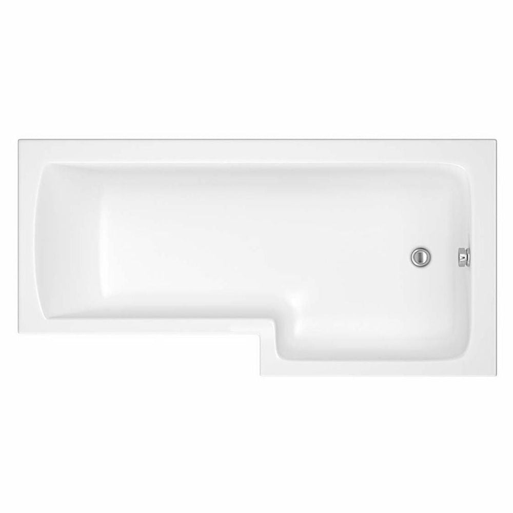 '- Amara L-Shape 1700 x 850mm Right Hand Shower Bath with Optional Bath Screen - Coa Living